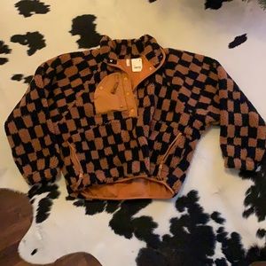 Medium Free People Movement hit the slopes pullover in brown checker.